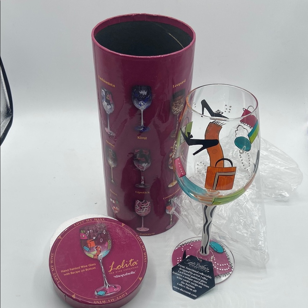 Lolita Shopaholic Multicolor Wine Glass - Picture 4 of 8